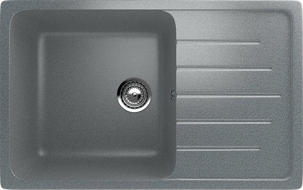 фото Каменная мойка для кухни врезная SURAGRAN S-19, 750*495мм, прямоугольная, цвет темно-серый/Раковина для кухни