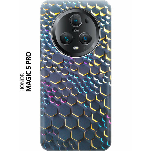 Силиконовый чехол Графитовые соты на Honor Magic5 pro / Хонор Мэджик 5 Про силиконовый чехол графитовые соты на honor magic5 pro хонор мэджик 5 про