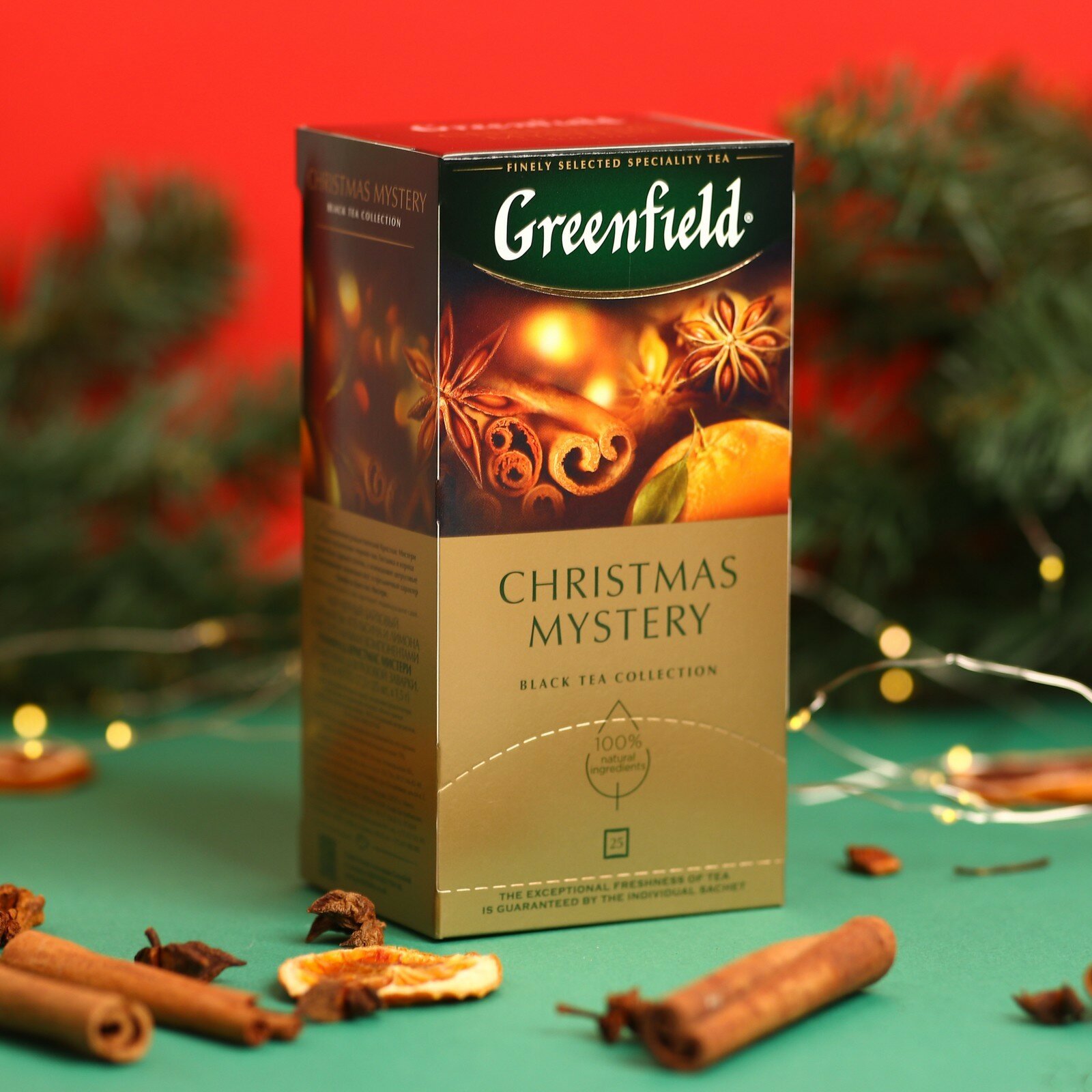 Чай чёрный Greenfield Christmas Mystery, 25x1,5 г - фотография № 2