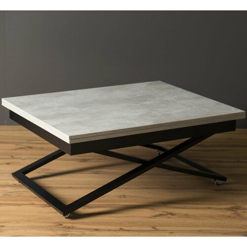 Стол-трансформер Levmar Accord D51/S53 Бетон/Черные опоры Бетон/Черные опоры