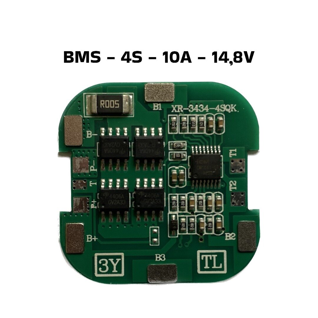 Плата защиты BMS 4S 10A 148В для Li-ion аккумулятора 18650