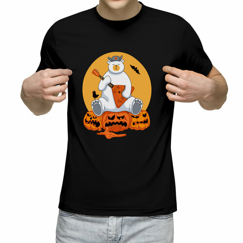 Футболка Us Basic, размер M, черный мужская футболка медведь с балалайкой 3xl белый