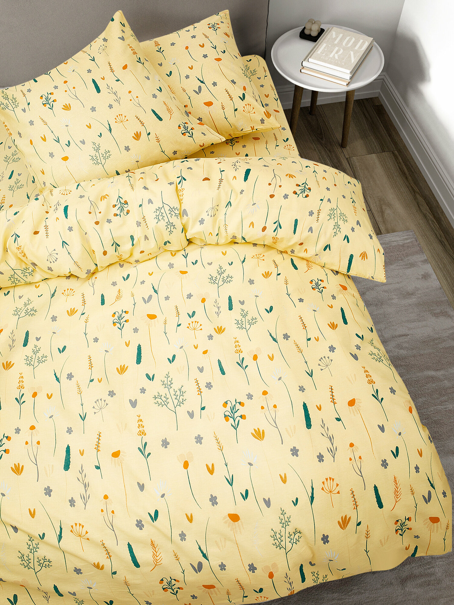Комплект постельного белья Feresa 2х спальный, Бязь, наволочки 70x70 желтый