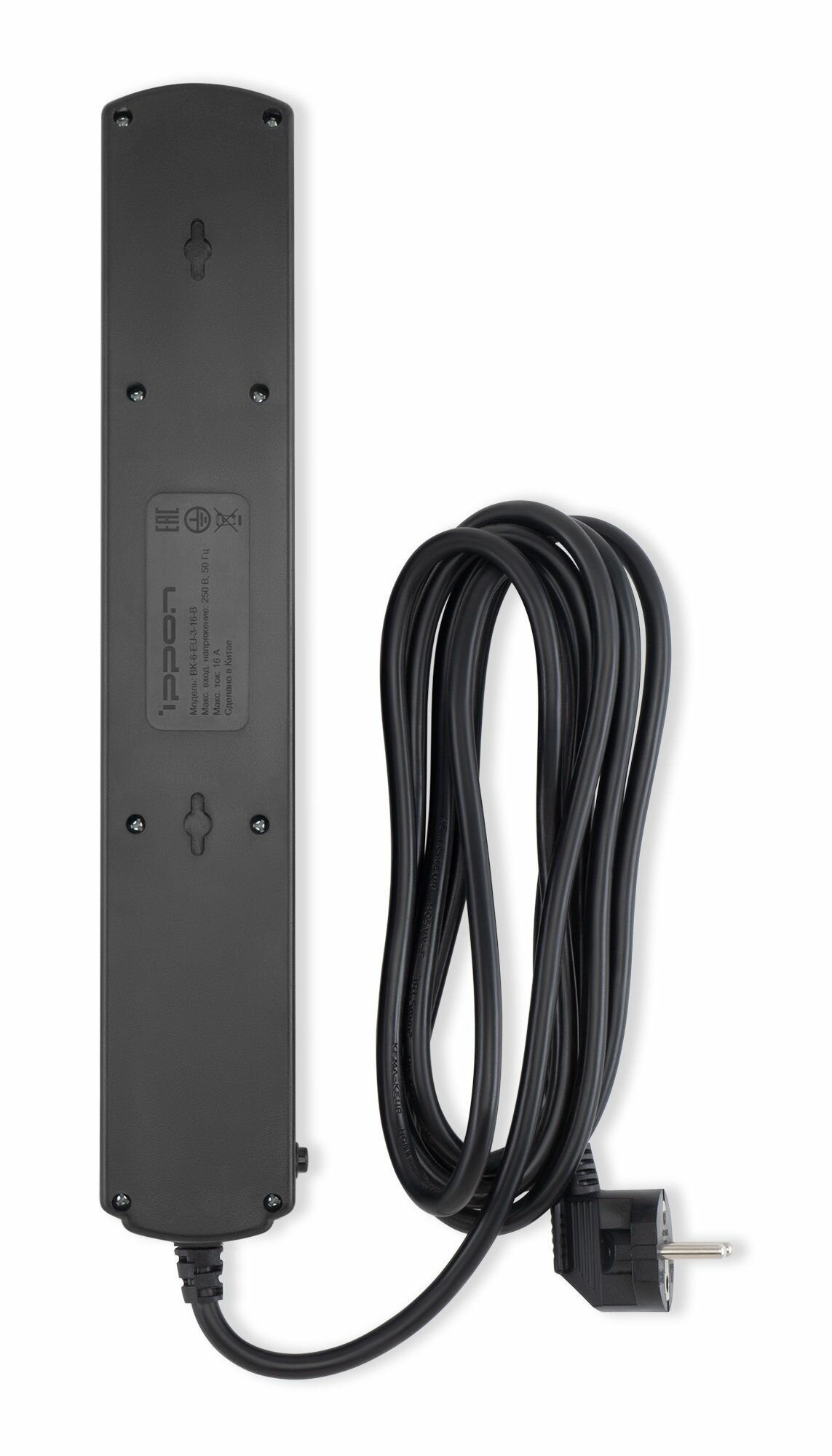 Сетевой фильтр Ippon BK-6-EU-3-16-B 3м черный - фото №18