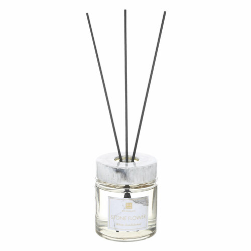 фото Ароматический диффузор, 200 мл, белый мрамор, white sandalwood, stone flower kuchenland