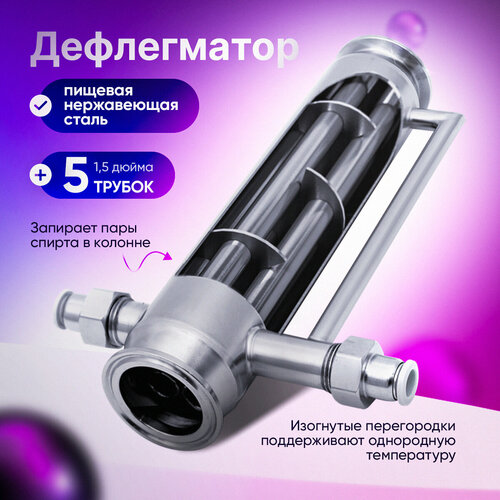 Дефлегматор для самогонного аппарата нерж 1,5 дюйма - 5 каналов