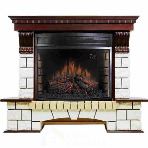 электрический очаг royal flame pierre luxe dioramic 33w fx 2 квт 138 см 109 5 см 41 5 см белый темный дуб Каминокомплект Royal Flame Pierre - Темный дуб / Белый (Высота 1045мм) с очагом Dioramic 28 LED FX