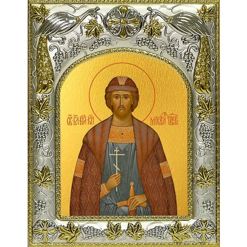 Икона Михаил Ярославич Тверской, благоверный князь михаил тверской святой благоверный князь икона на холсте
