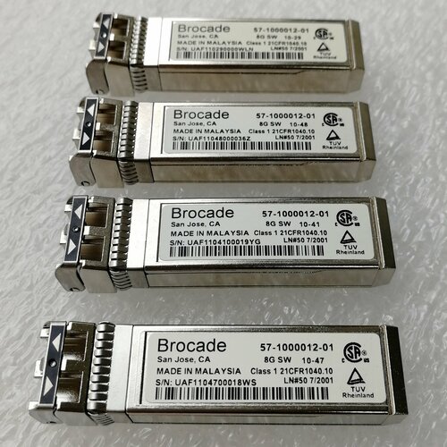 Оптический трансивер Brocade 57-1000012-01 комплект 4 шт. модуль SFP+ 8 Gbps 57 1000012 01 for brocade 8g sw sfp transceiver module fibre channel