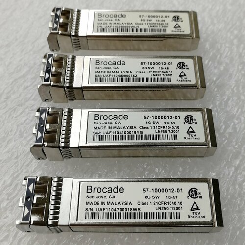 трансивер dell sfp brocade 32 гбит с mmf swl 850 нм 100 м xcvr plugable minigbic Оптический трансивер Brocade 57-1000012-01 комплект 4 шт. модуль SFP+ 8 Gbps