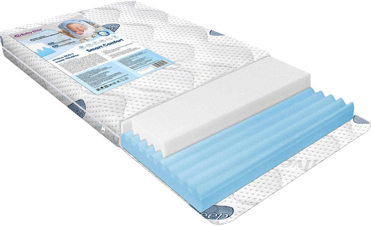 Матрас Baby Elite Smart Comfort, 119х59см - фото №1