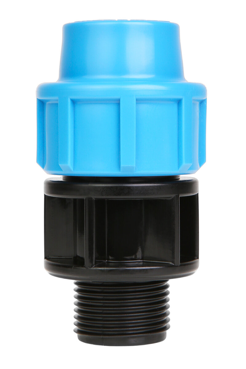 фото Муфта ПНД комбинированная 20х3/4 с наружной резьбой