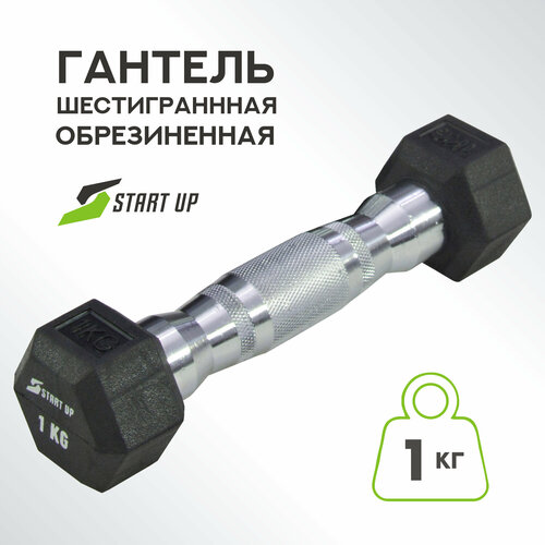 Гантель шестигранная обрезиненная Start Up HD1706 1 кг