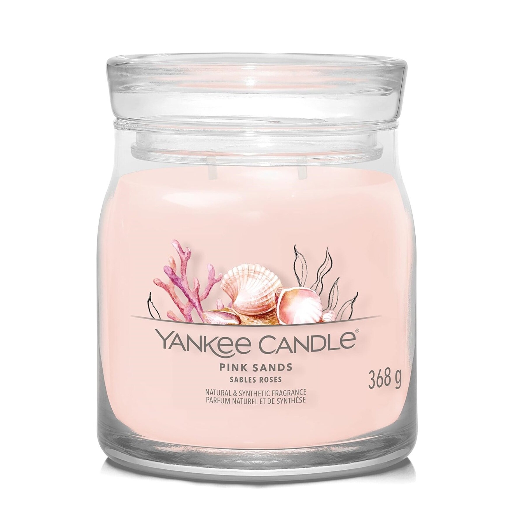 Свеча средняя в стеклянной банке Розовые пески Pink Sands 368 гр / 35-50 часов