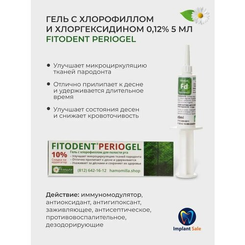 фото Гель с хлорофиллом и хлоргексидином fitodent periogel fitolon