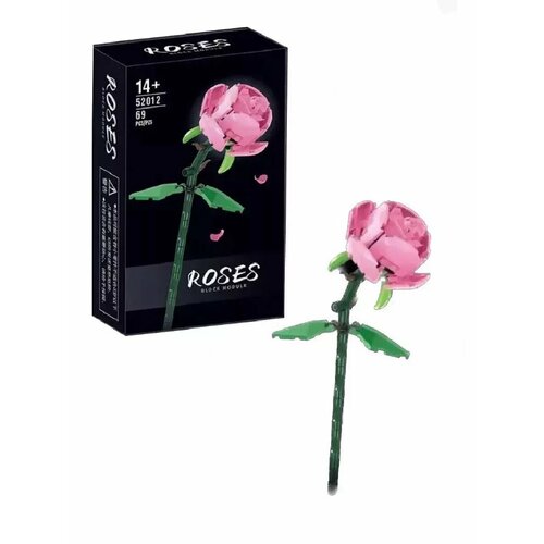 Конструктор цветы Розовая Роза 69 деталей 52012 300₽