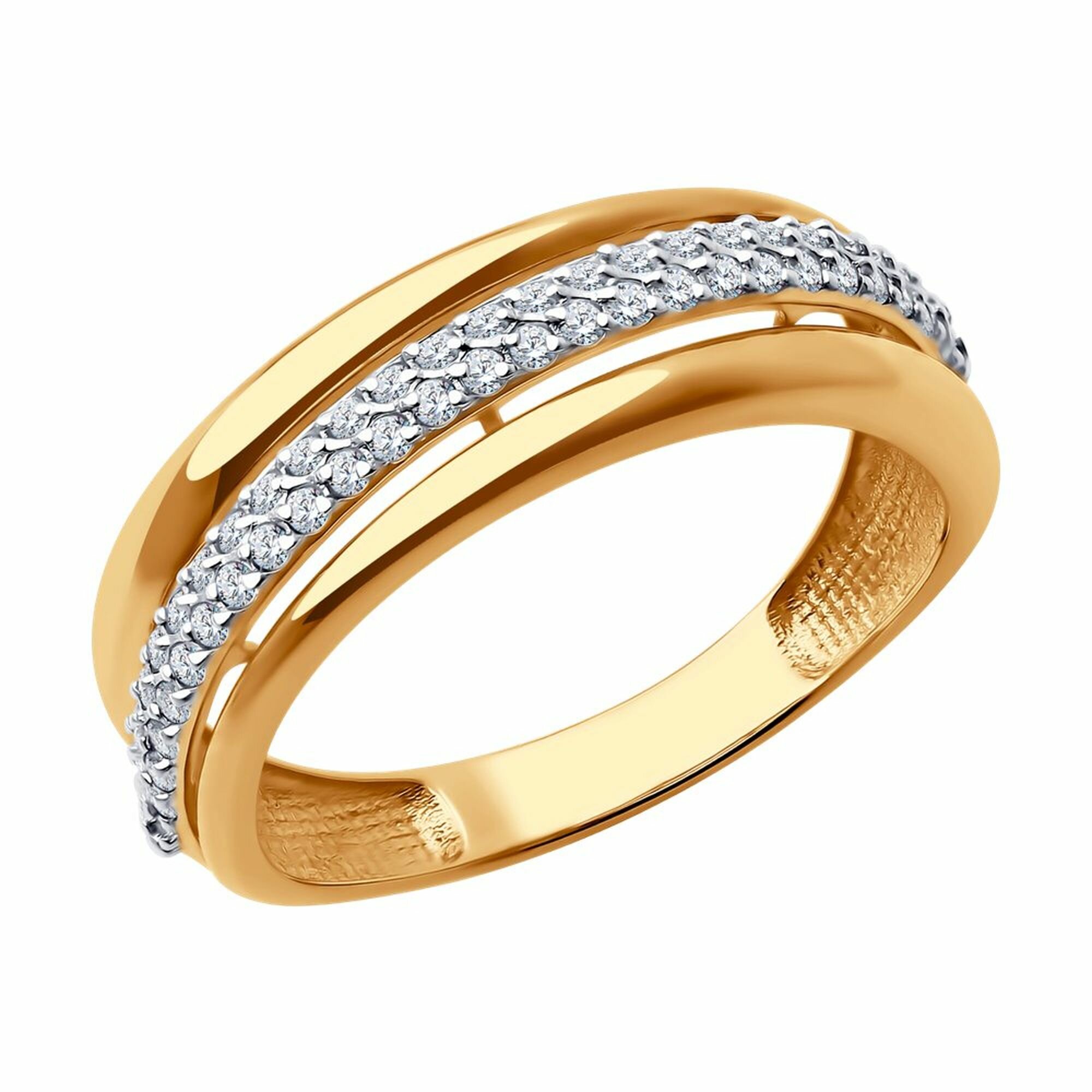 Кольцо дорожка Diamant online, красное золото, 585 проба, фианит