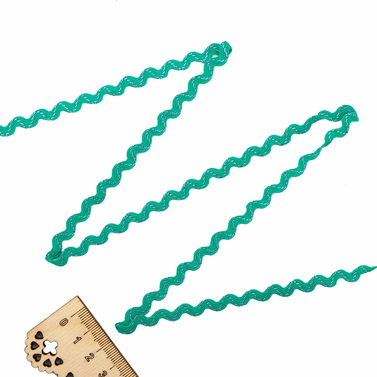 С3584 Тесьма декоративная вьюнчик с метанитью, 5 мм*20 м (бирюза) — фото 1