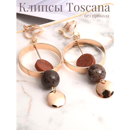 фото Серьги с подвесками, клипсы dolce far niente, искусственный камень, мультиколор