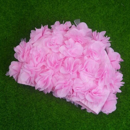 Женская винтажная плавательная шапка с цветами free size Розовый 980₽