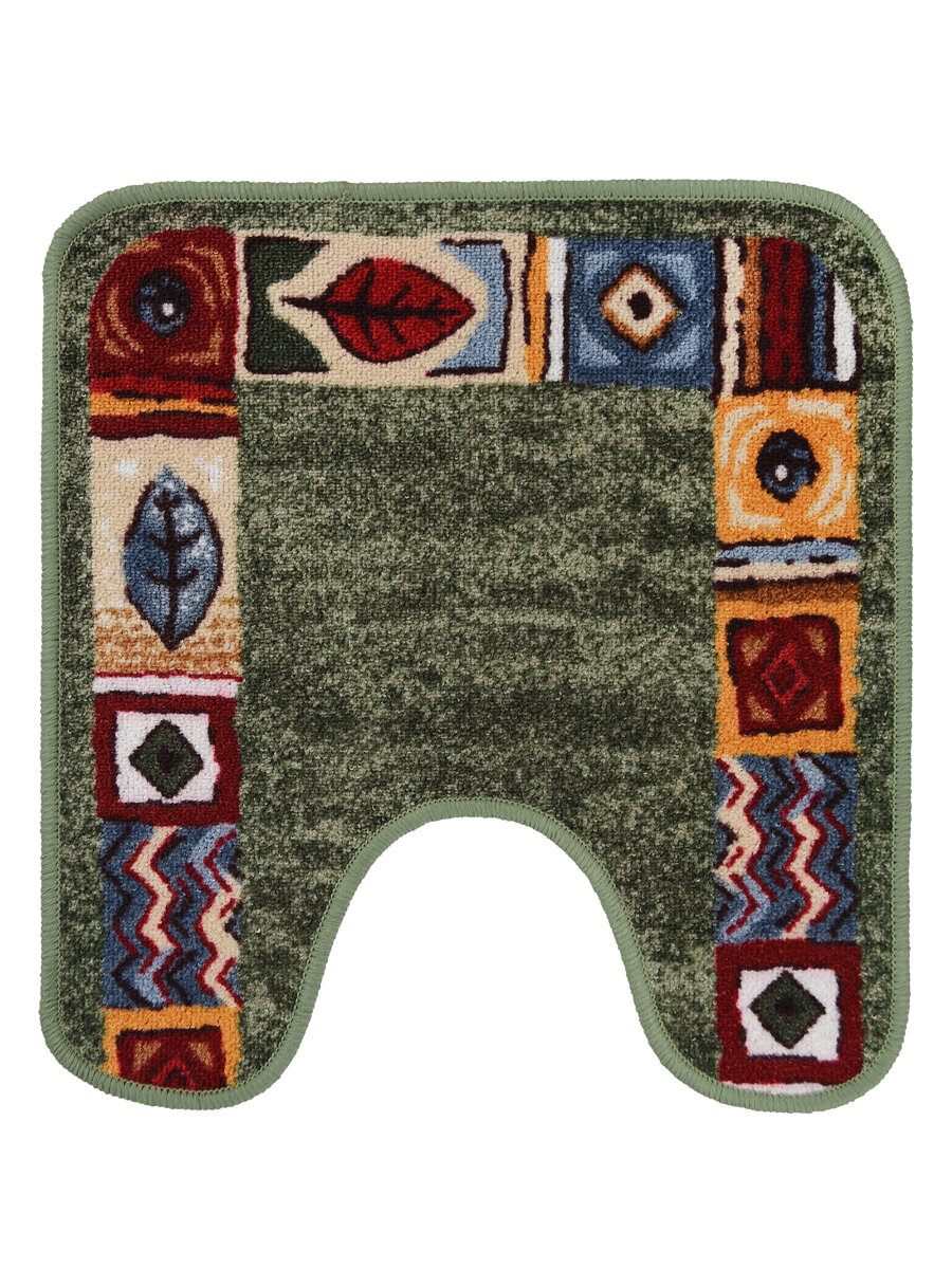 Коврик для туалета с вырезом Нью Соса 60х57 зеленый коричневый