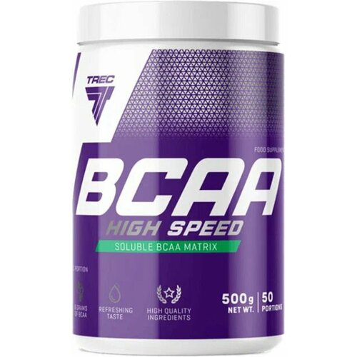 Аминокислоты Trec Nutrition BCAA HIGH SPEED, вкус лимон, банка, 500г