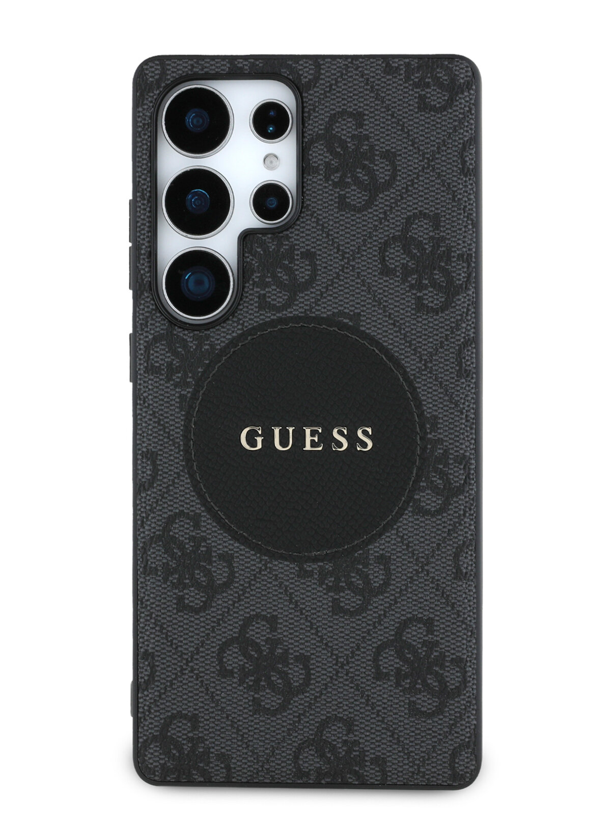 Guess для Galaxy S25 Ultra чехол PU 4G with Round Patch Metal logo Hard Black (MagSafe) — фото 1