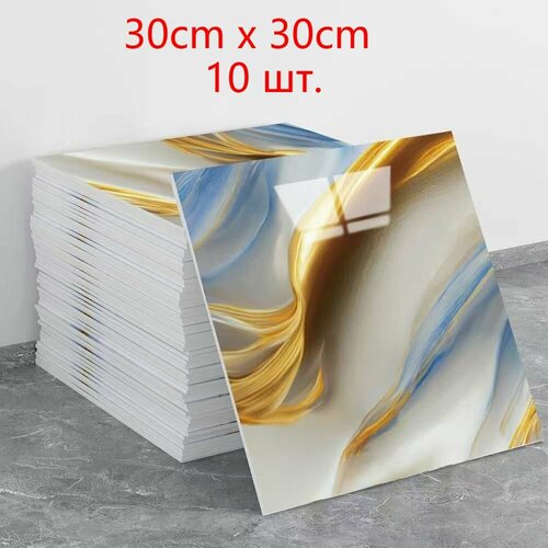 Стеновые панели самоклеющиеся плитки для стен 10 шт 30х30 см мягкие 3д интерьерные пвх декоративные 5919₽