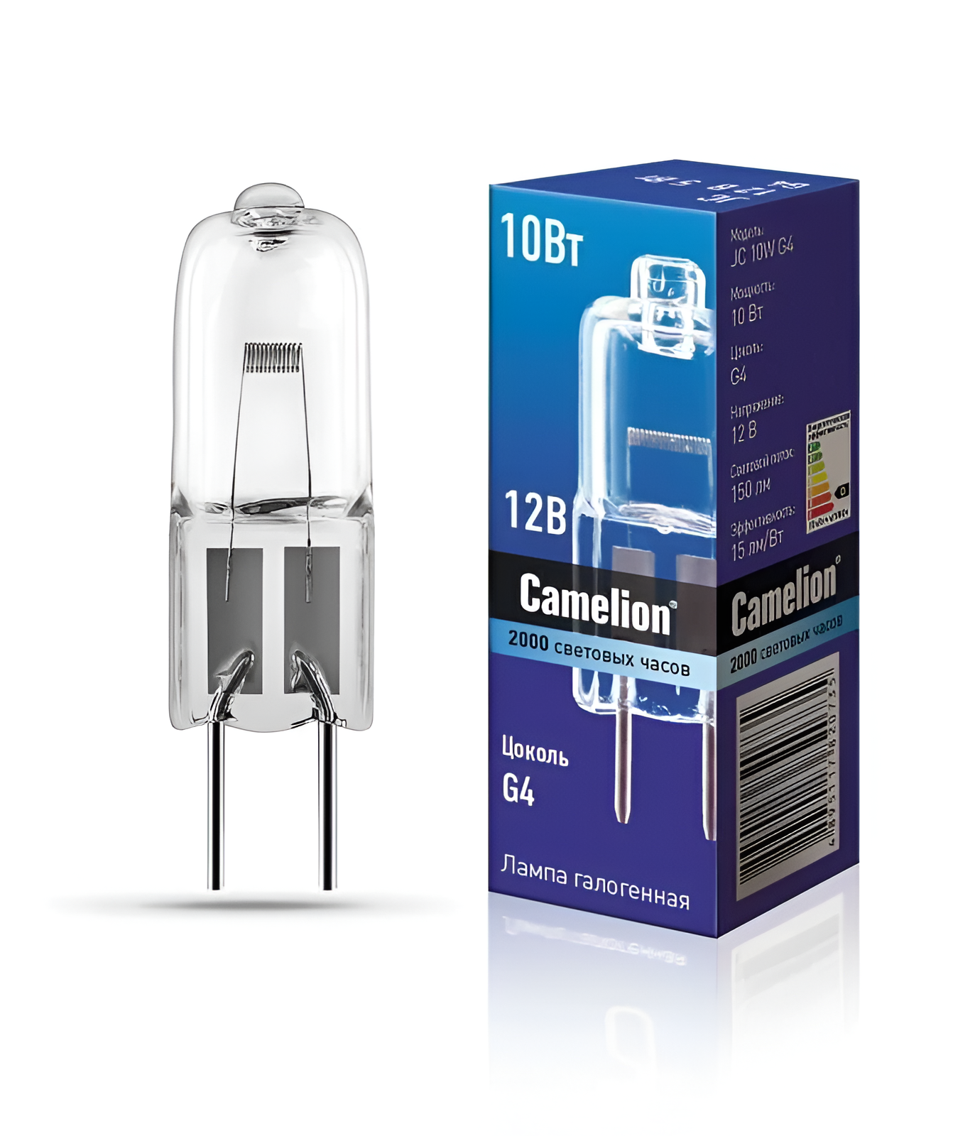 Лампа галогенная JC 10Вт 12В капс. g4 Camelion 2167