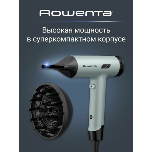 фото Фен для волос rowenta tiny hy7120e0, 1600 вт, компактный дизайн, диффузор, концентратор