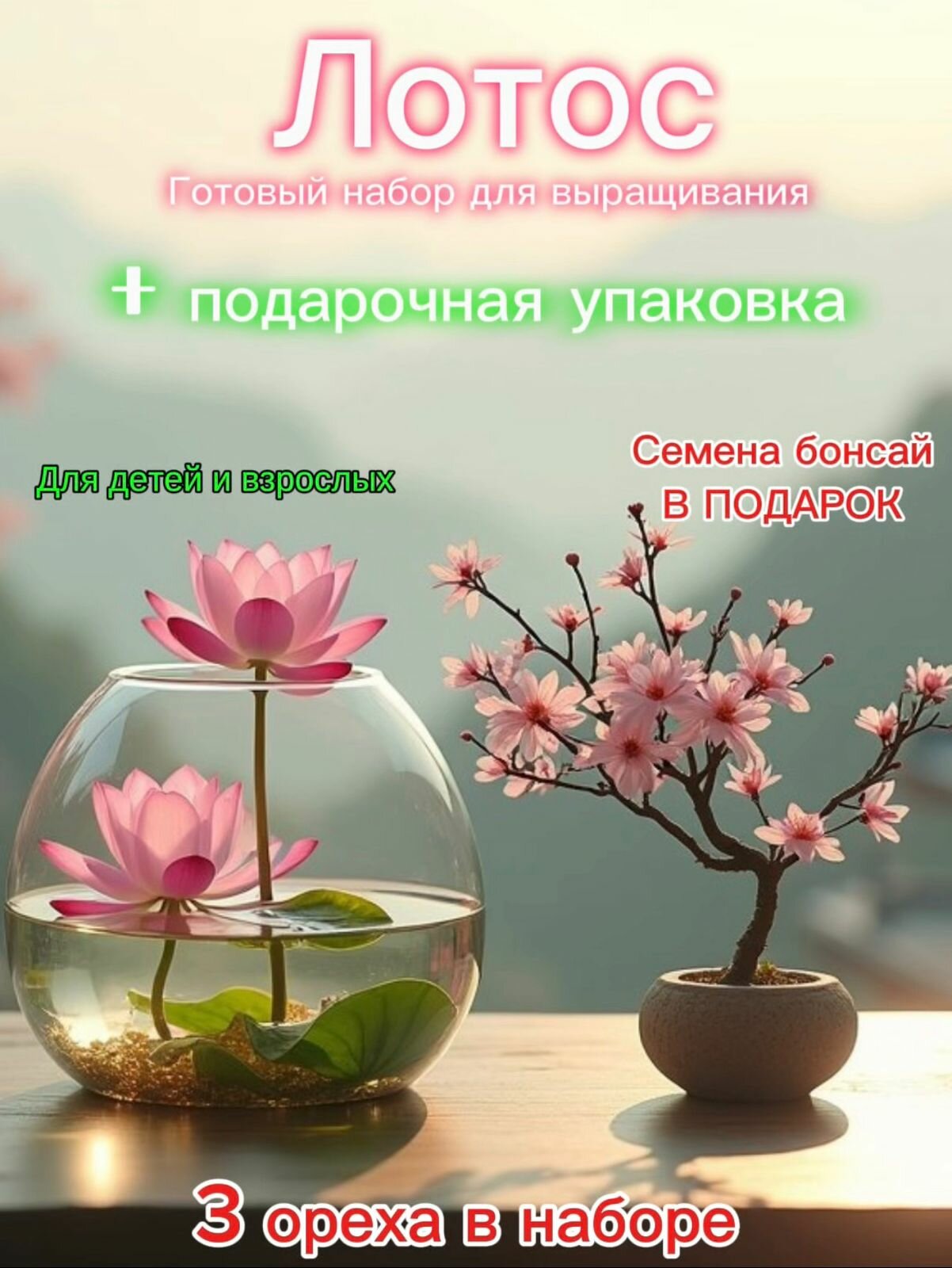 Набор для выращивания семян лотоса в горшке 