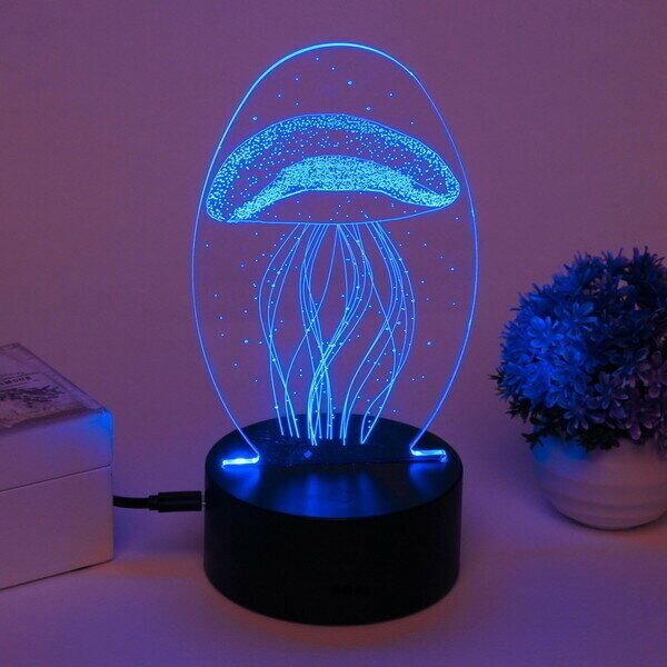 3D Светильник-ночник Медуза, ночник для мальчиков и девочек - фотография № 4