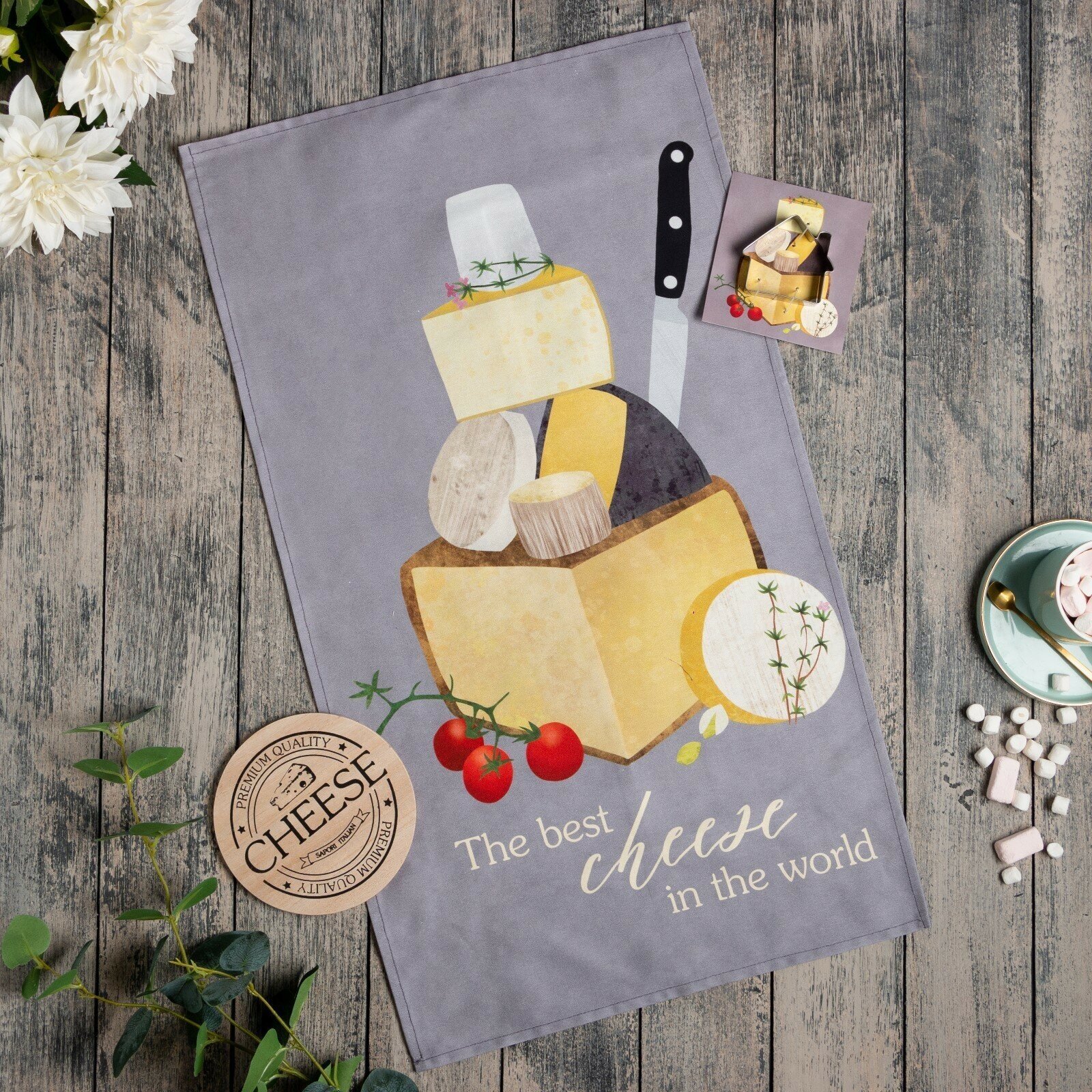 Набор кухонный «Cheese» подставка, полотенце, формочка - фотография № 1