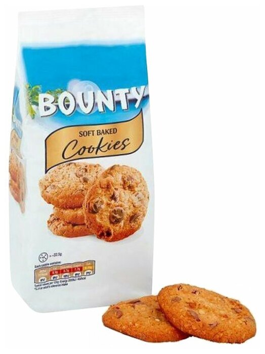 Печенье Баунти 180г / BOUNTY Cookies 180г/ Печенье детское/ Печенье с шоколадом/ Печенье с кокосом