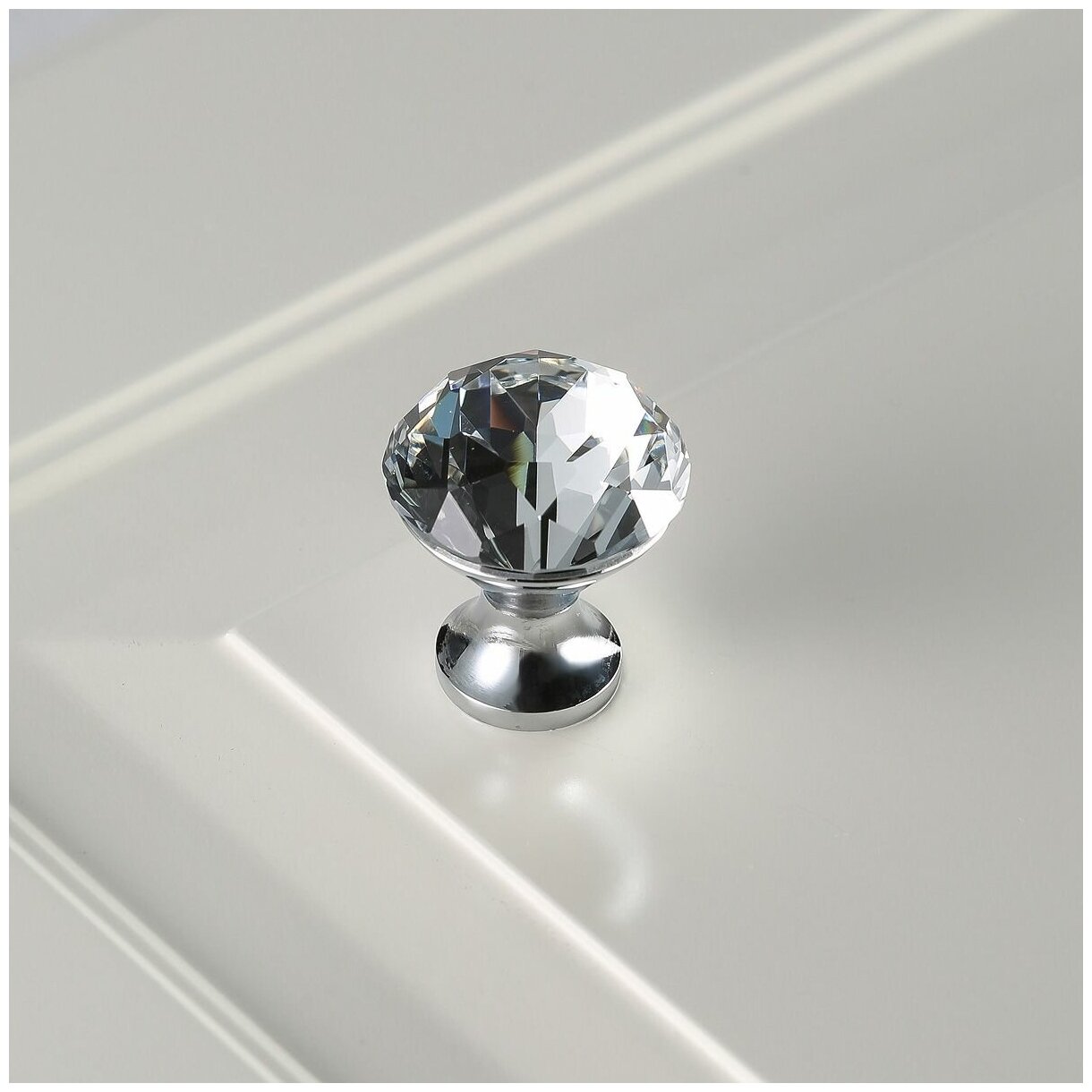 Ручка-кнопка с кристаллом GZ-CRPB25-01 хром - фотография № 3