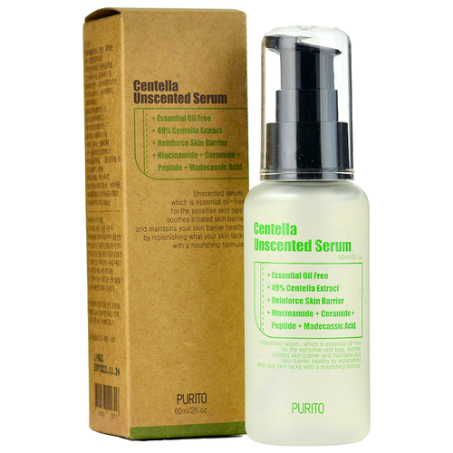 Концентрированная сыворотка для чувствительной кожи  Purito Centella Unscented Serum 60ml