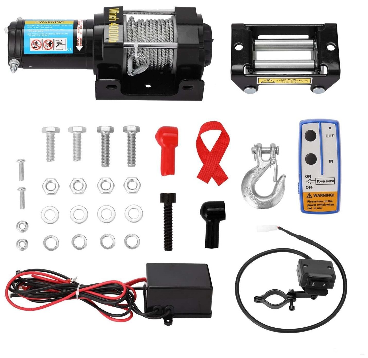 Электрическая лебедка 4000 LBS 12V для автомобиля, квадроцикла, мотовездехода