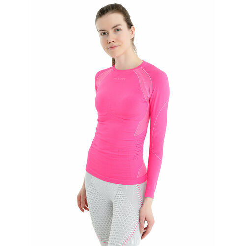 фото Термобелье футболка accapi, дополнительная вентиляция, плоские швы, влагоотводящий материал, компрессионный эффект, размер m/l, розовый