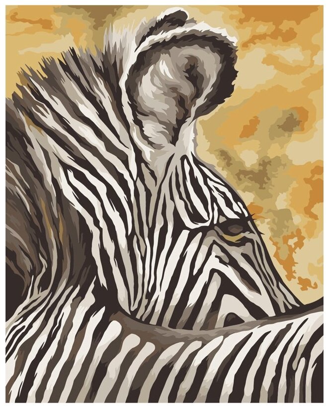 Картина по номерам на холсте ТРИ совы «Зебра», 40×50, с акриловыми красками и кистями