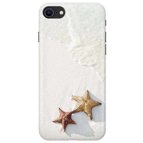 фото Ультратонкий силиконовый чехол-накладка для apple iphone 7 / 8 / se (2020) с принтом "две морские звезды" gosso