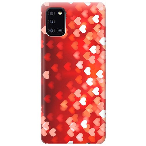 фото Ультратонкий силиконовый чехол-накладка для samsung galaxy a31 с принтом "бокэ из красных сердечек" gosso