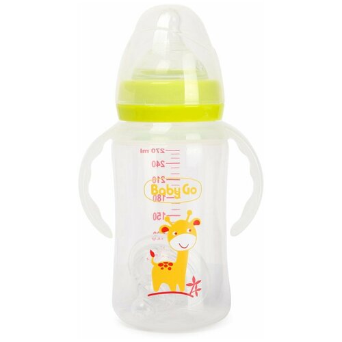 Бутылочка для кормления BabyGo с широким горлом 270мл Зеленая