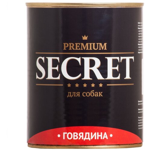 Влажный корм для собак Secret for Pets Premium, говядина 1 уп. х 1 шт. х 340 г