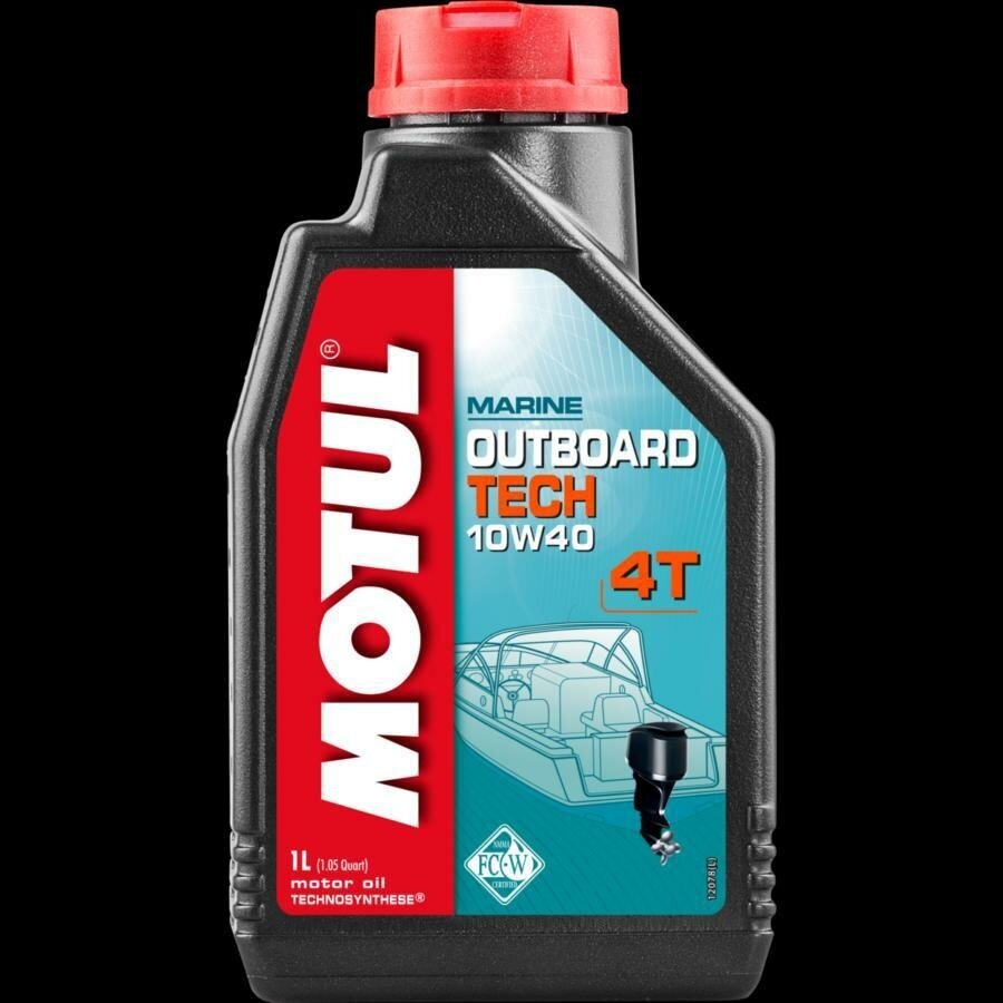 Масло motul 4-х тактное 10w40 outboard tech fc-w api sj/sg 1л п/син