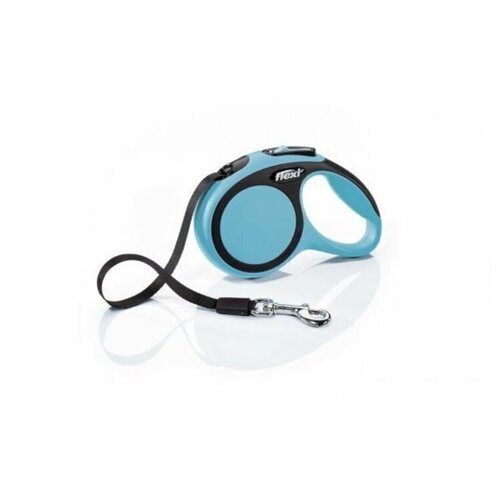 фото Flexi виа рулетка-ремень для собак до 12кг, 3м, голубая (new comfort xs tape 3 m, blue), 0,130 кг