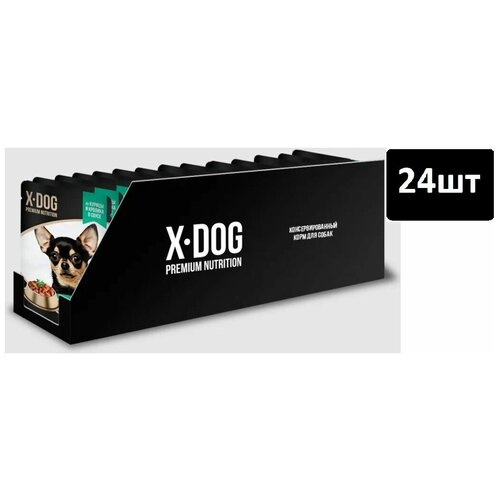 Консервы для собак X-DOG курица и кролик в соусе, 85 г х 24 шт