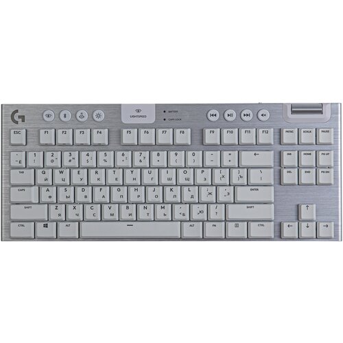 Беспроводная клавиатура Logitech G G913 TKL GL Tactile, белый, английская (ANSI), 1 шт. клавиатура беспроводная logitech g915 tkl tenkeyless lightspeed wireless rgb usb bluetooth белый 920 010117