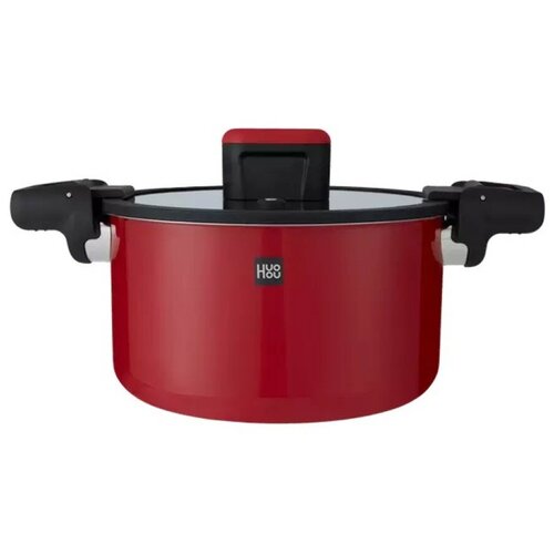 Кастрюля-скороварка из нержавеющей стали Huo Hou Stainless Steel Pressure Cooker Red