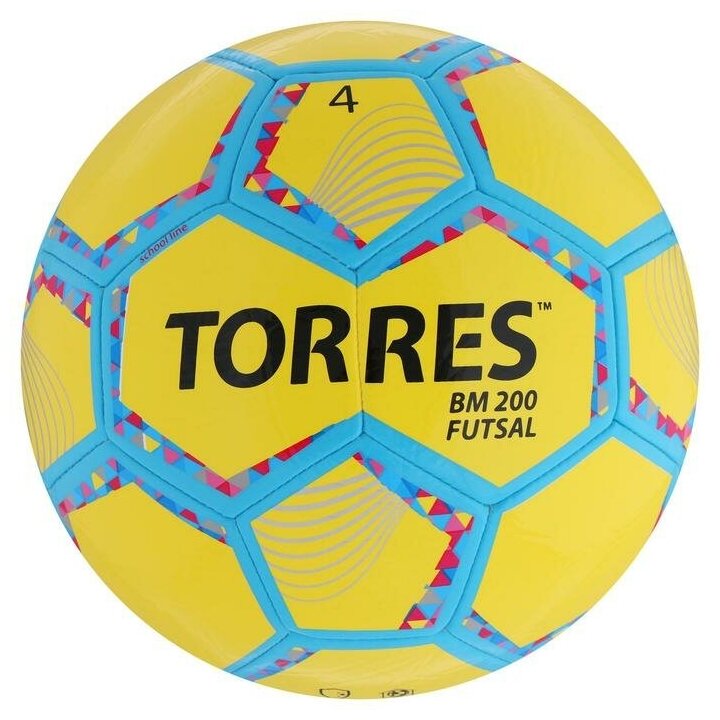 Мяч футб. Torres Futsal BM 200 р.4 для зала 550гр желтый/мультиколор (FS32054) - фото №1