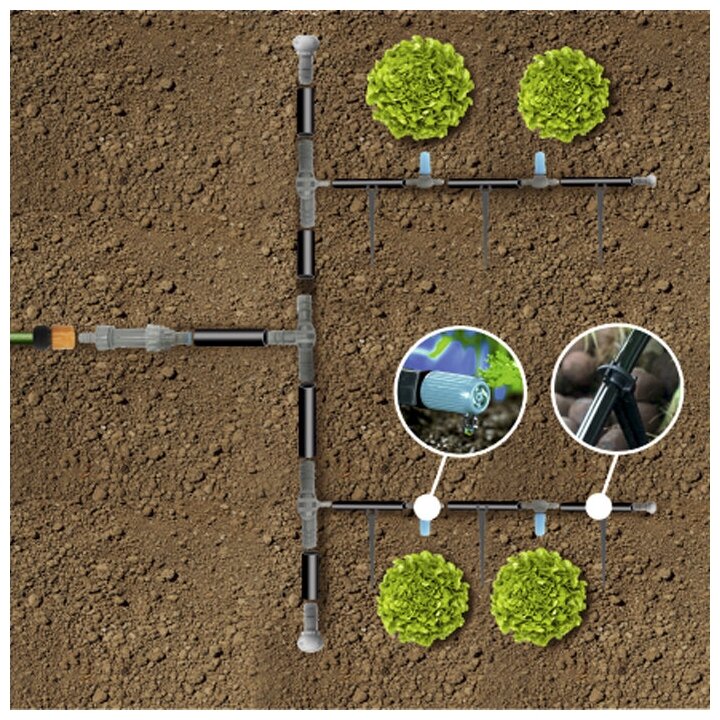 Капельный полив от водопровода `Парниковый` (30) комплект `Урожайная сотка` SXGT001 - фотография № 5